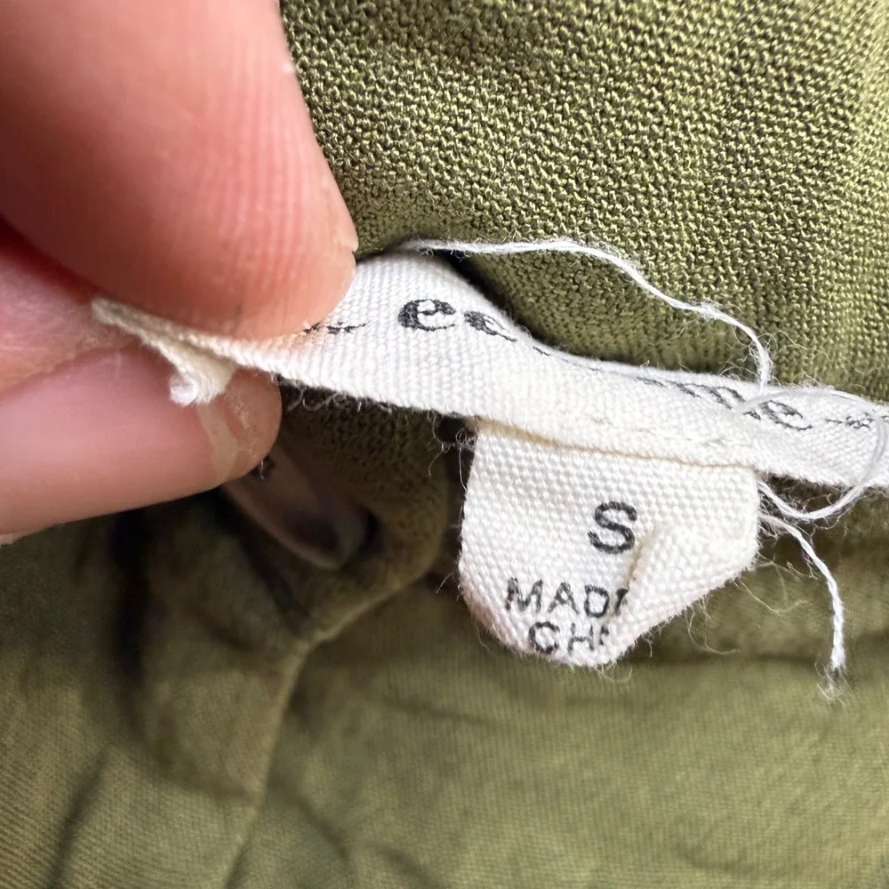 Ee:some‎ Womens Olive Green Scalloped Hem High Waisted Pleated Shorts Size Small